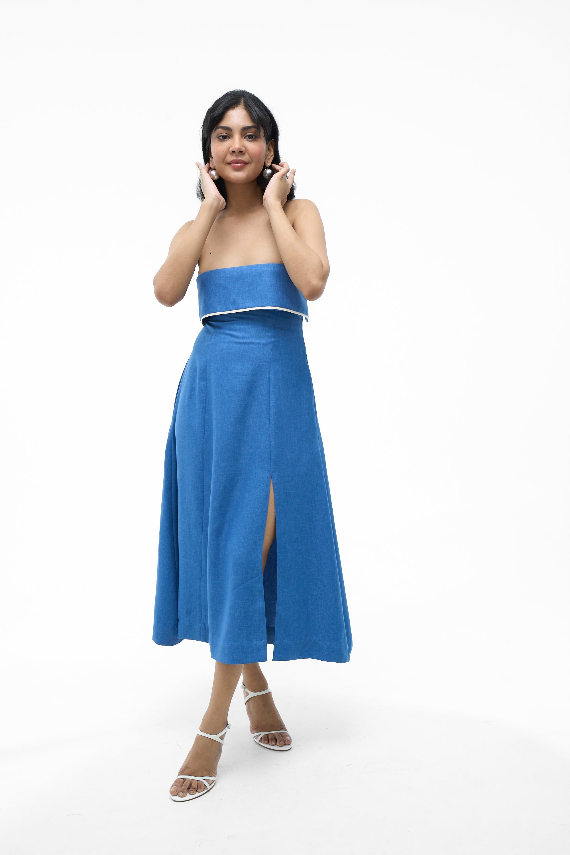 malena maxi dress Malena- Blue and White – Mazikien