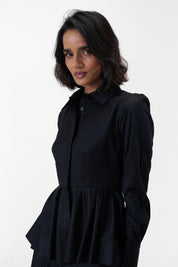 Remy Black peplum poplin shirt by Mazikien, view 9