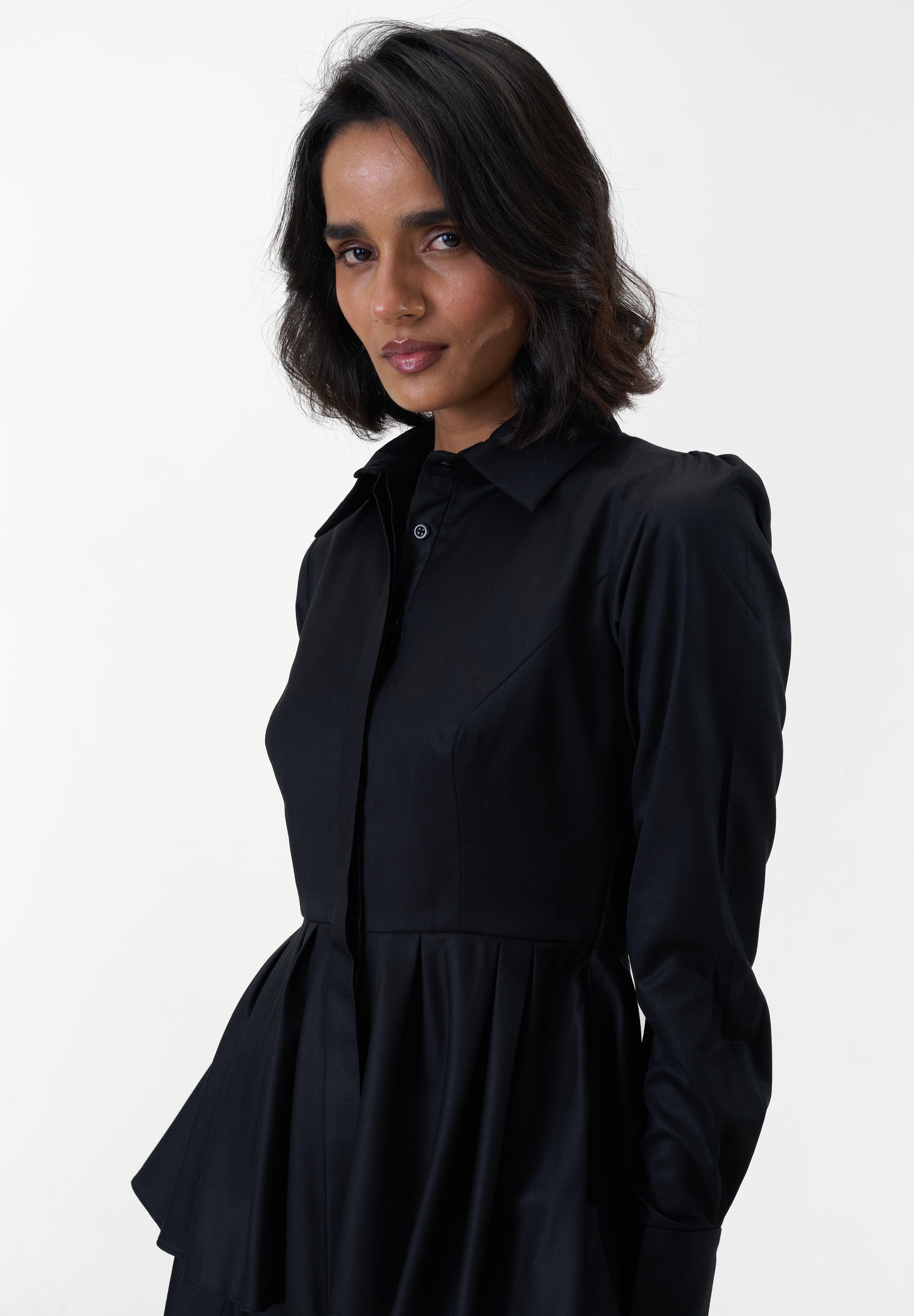 Remy Black peplum poplin shirt by Mazikien, view 9