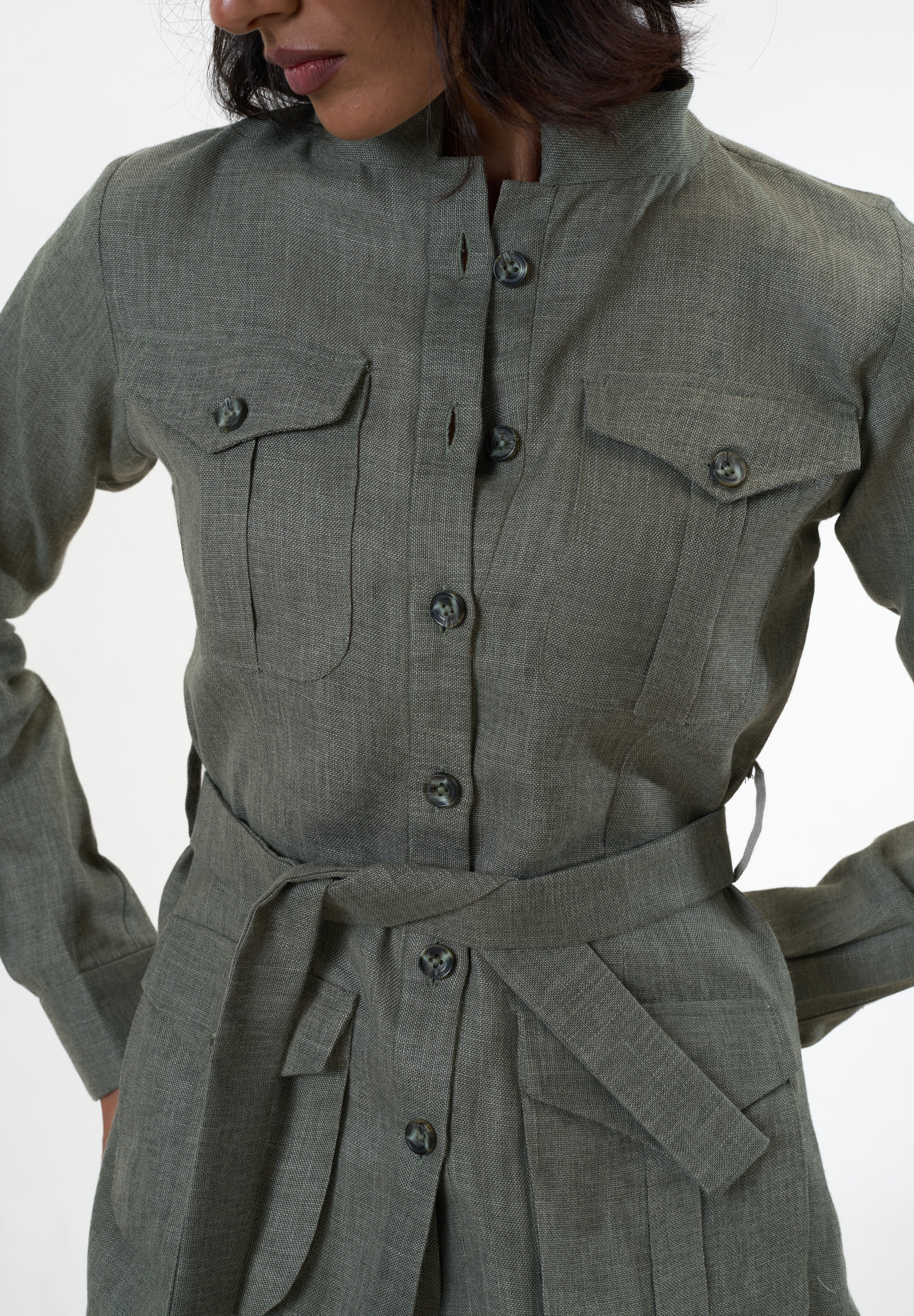Ranthambore Shacket- Khakhi Green