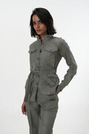 Ranthambore Shacket- Khakhi Green