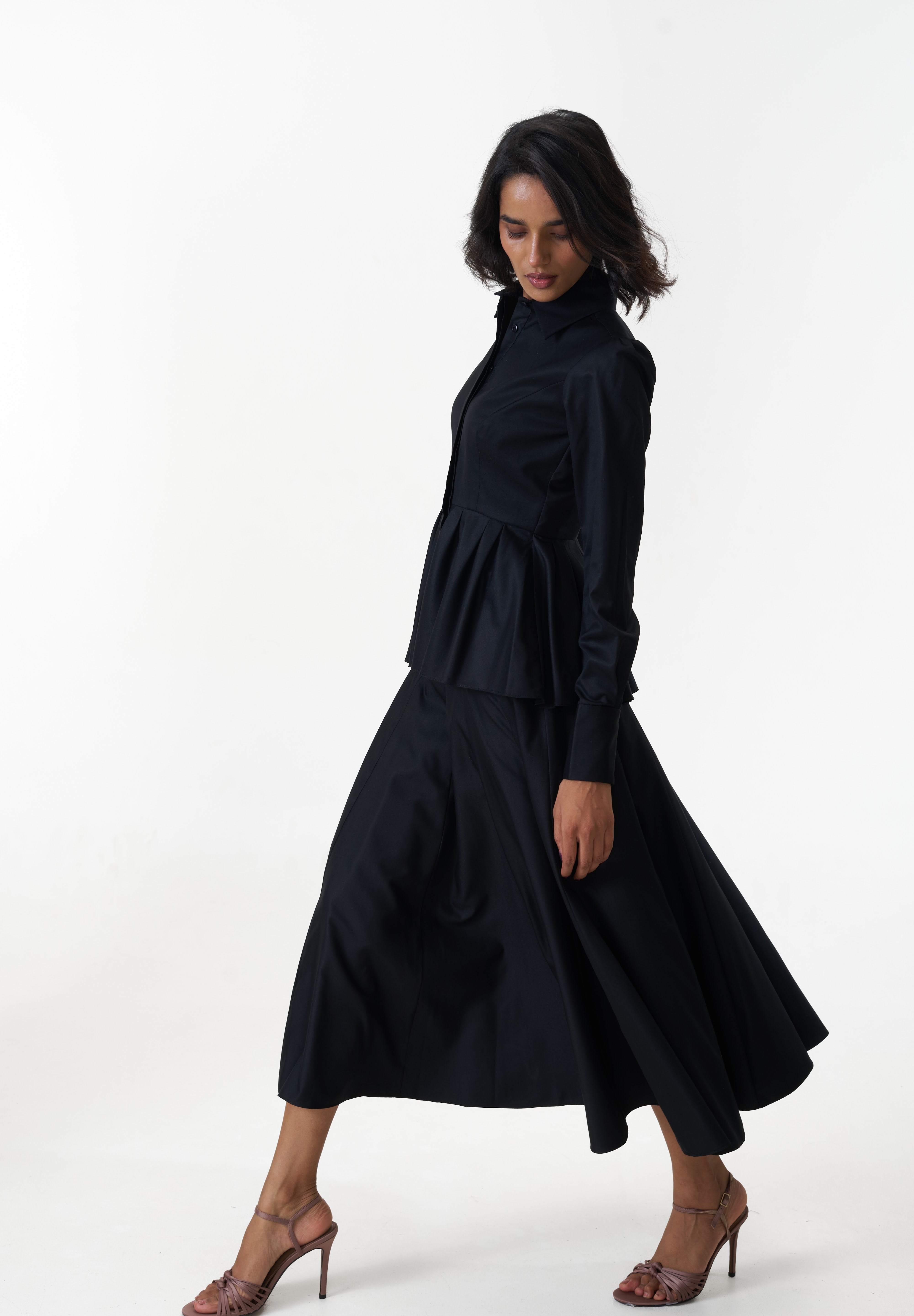 Remy Black peplum poplin shirt by Mazikien, view 4