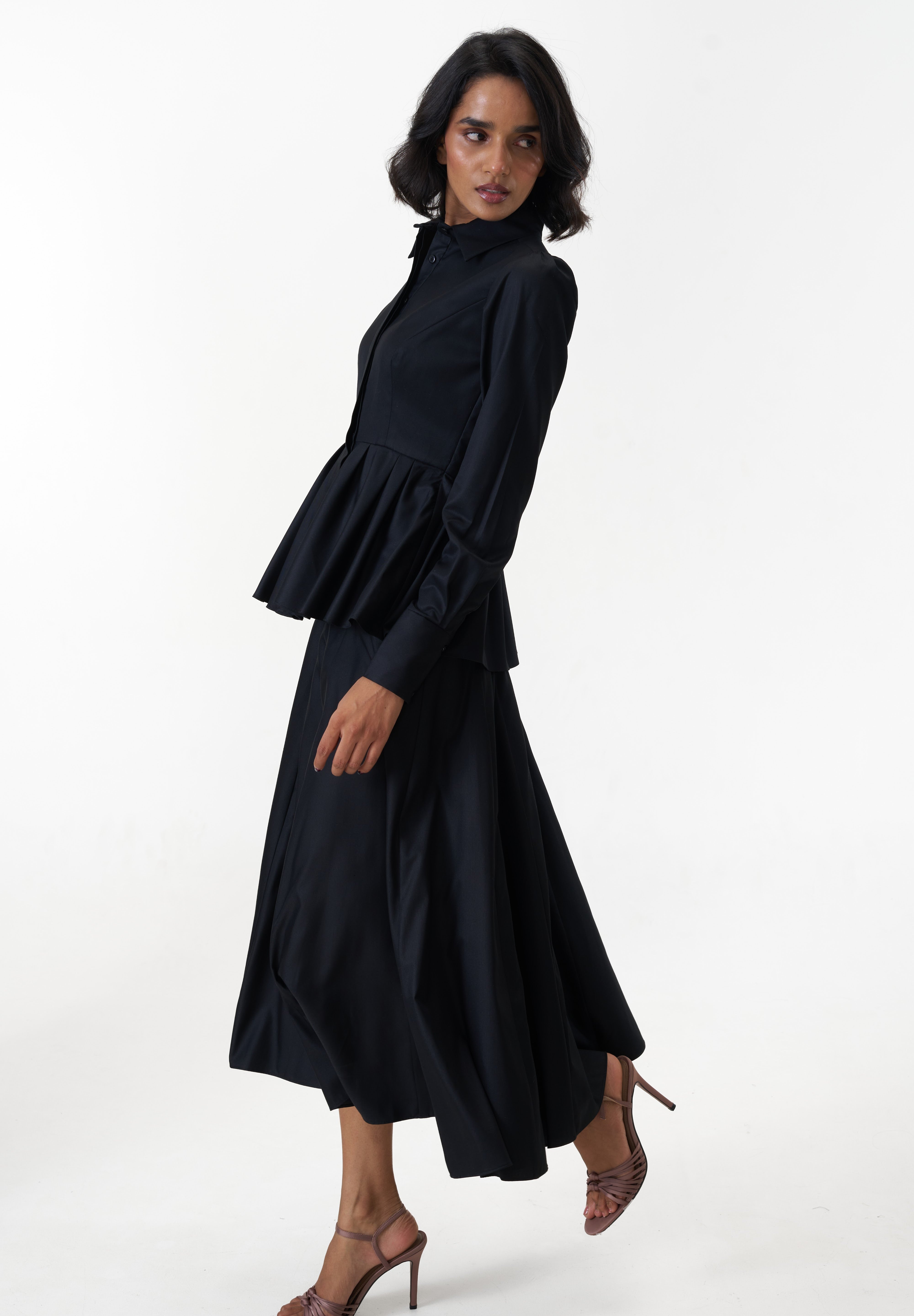 Remy Black peplum poplin shirt by Mazikien, view 3