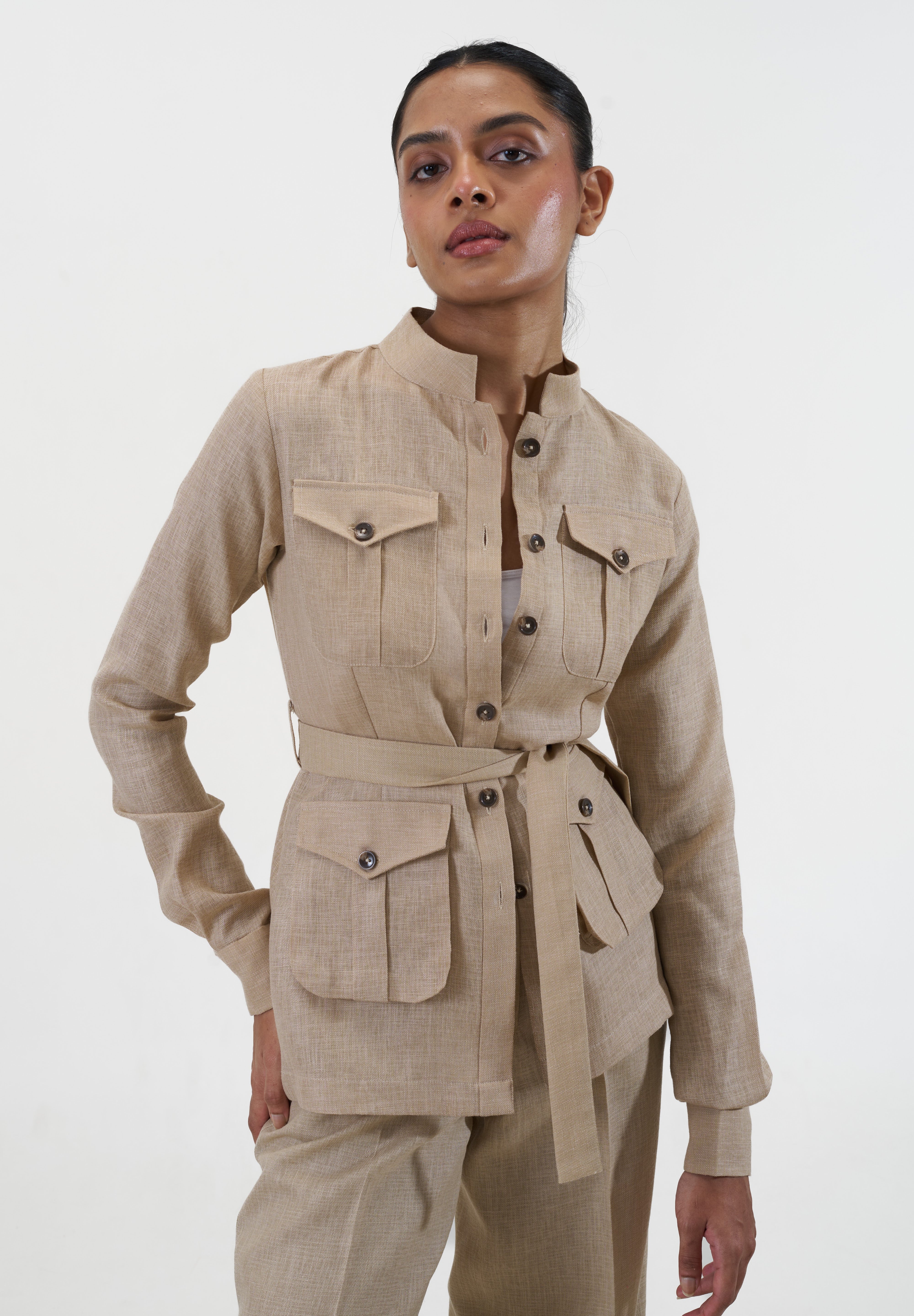 Ranthambore Shacket- Beige