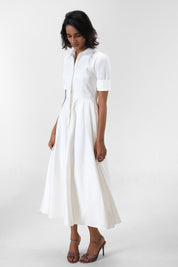 Stella White poplin midi shirt dress by Mazikien, view 9