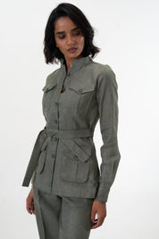 Ranthambore Shacket- Khakhi Green