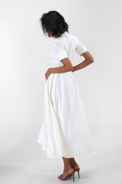 Stella White poplin midi shirt dress by Mazikien, view 4