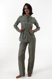 Ranthambore Shacket- Khakhi Green