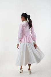 Remy Pink peplum poplin shirt by Mazikien, view 8