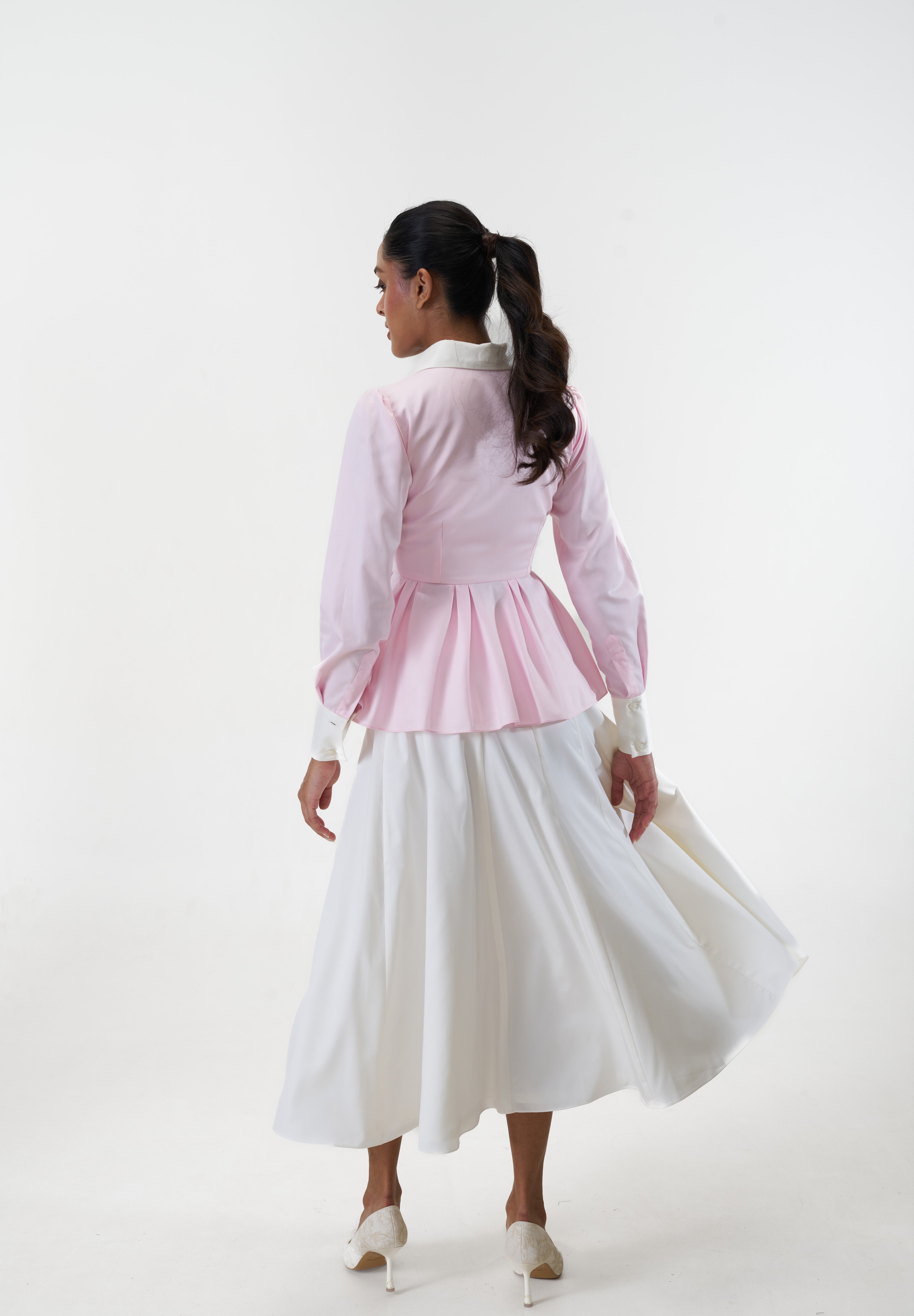 Remy Pink peplum poplin shirt by Mazikien, view 8