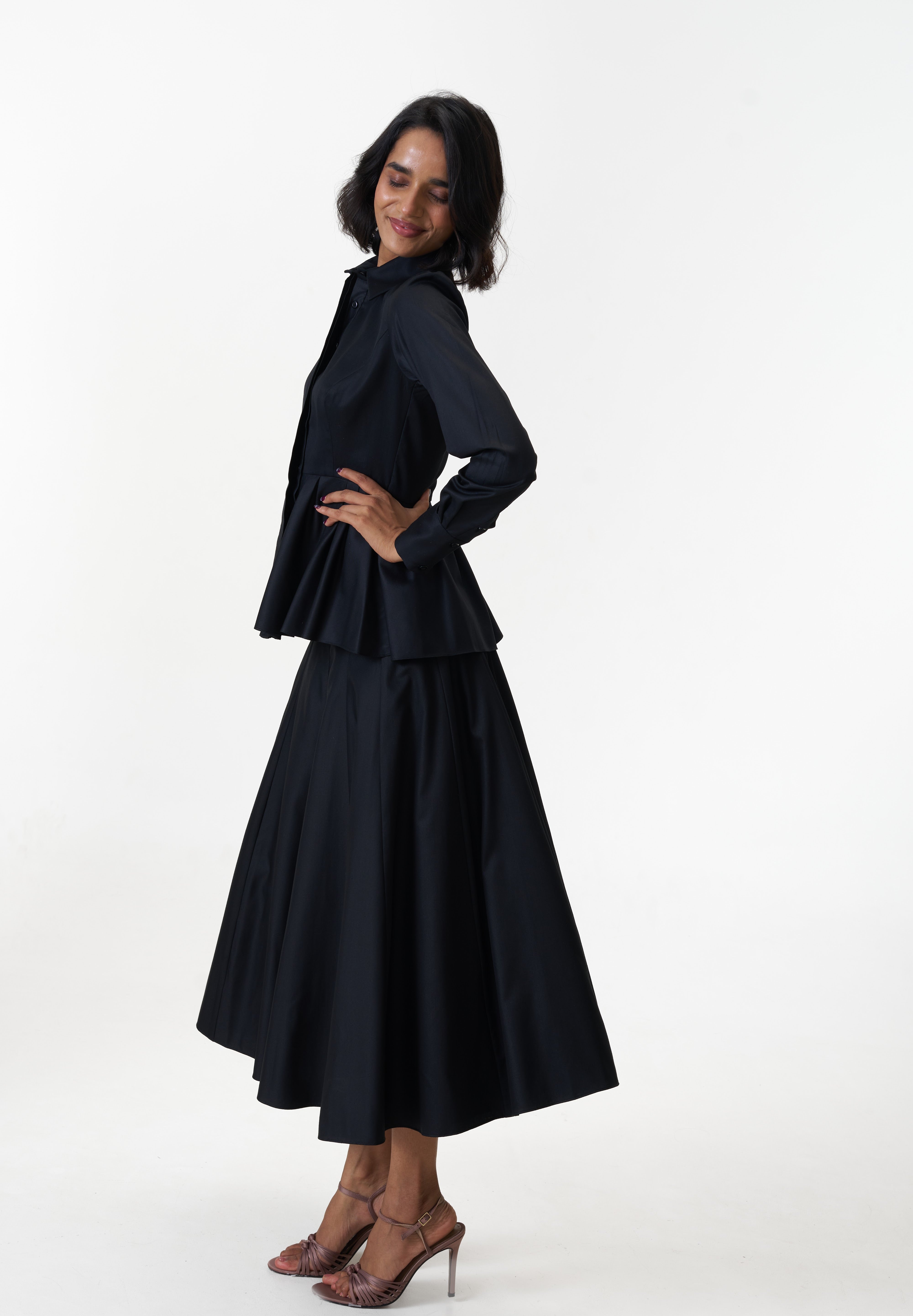 Remy Black peplum poplin shirt by Mazikien, view 8