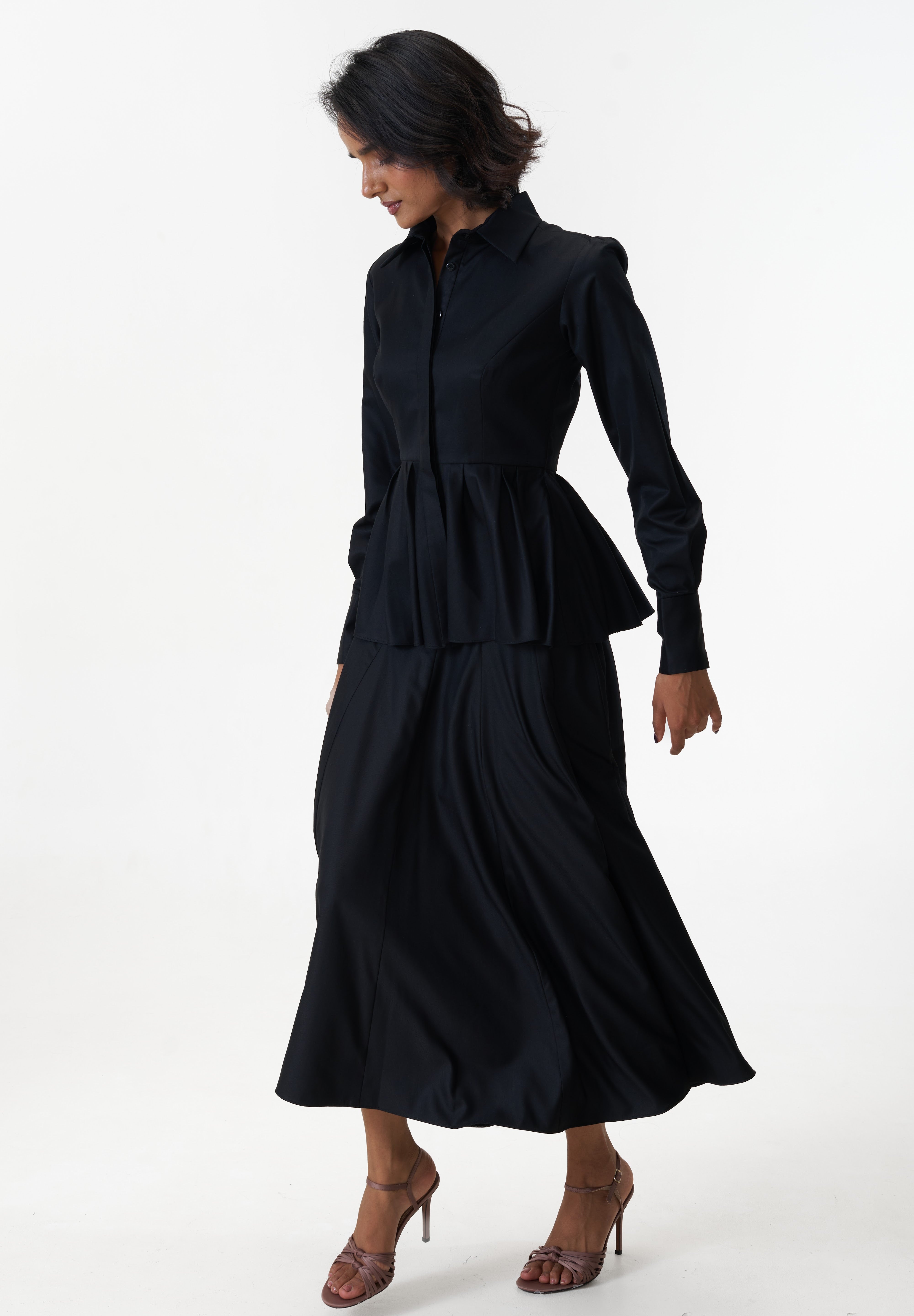 Remy Black peplum poplin shirt by Mazikien, view 12
