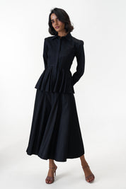 Remy Black peplum poplin shirt by Mazikien, view 11