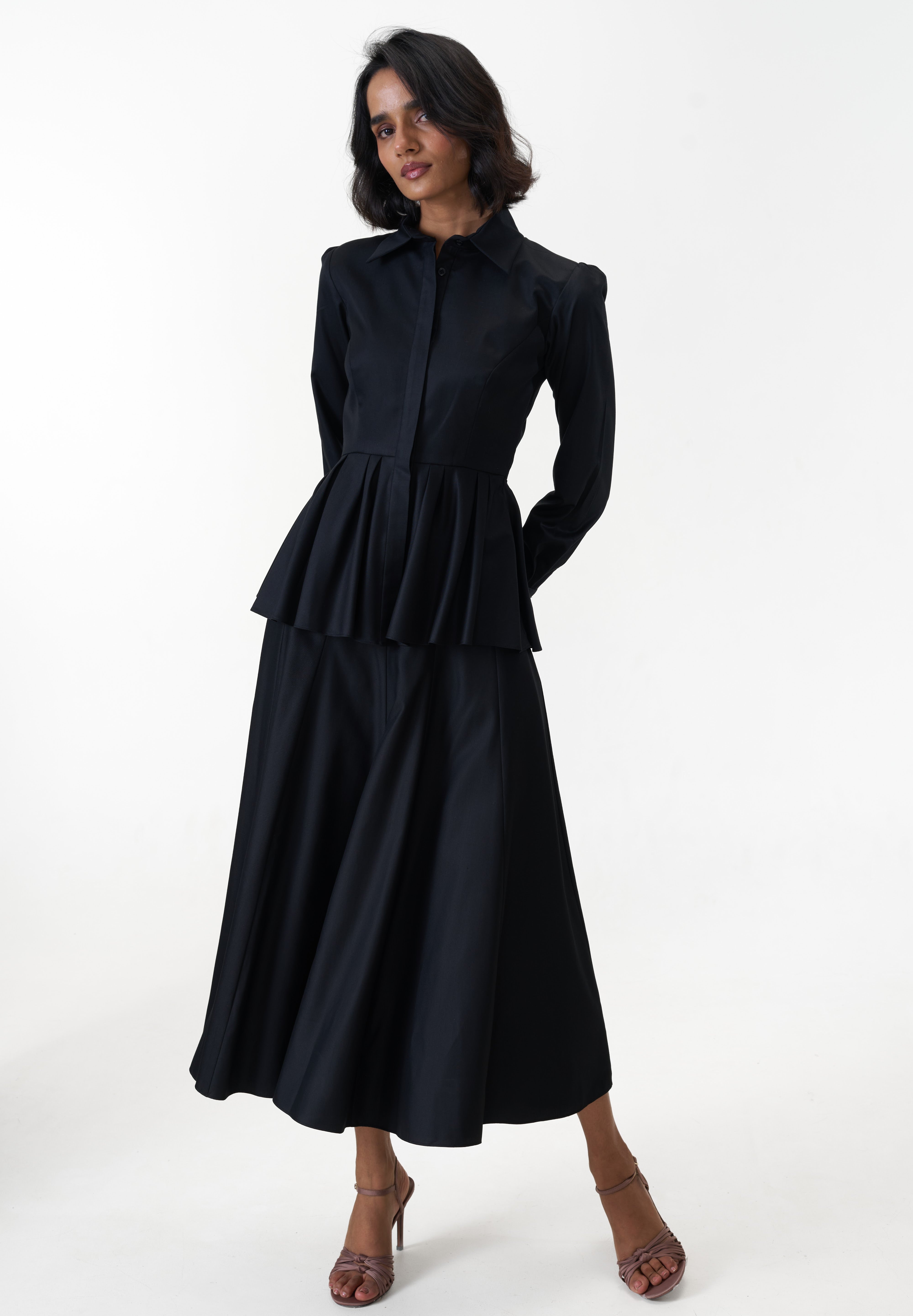 Remy Black peplum poplin shirt by Mazikien, view 11