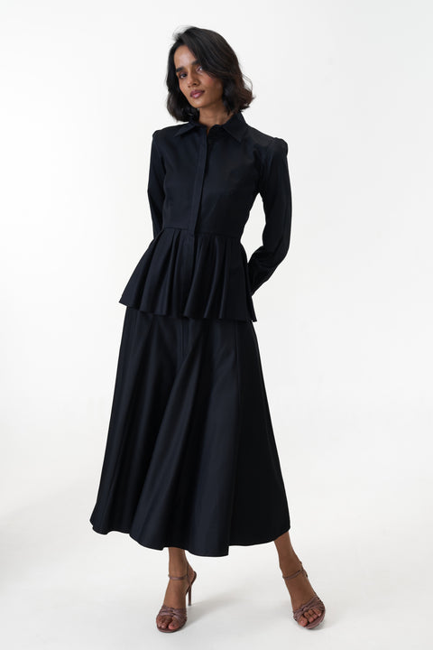 Remy Black peplum poplin shirt by Mazikien, view 11