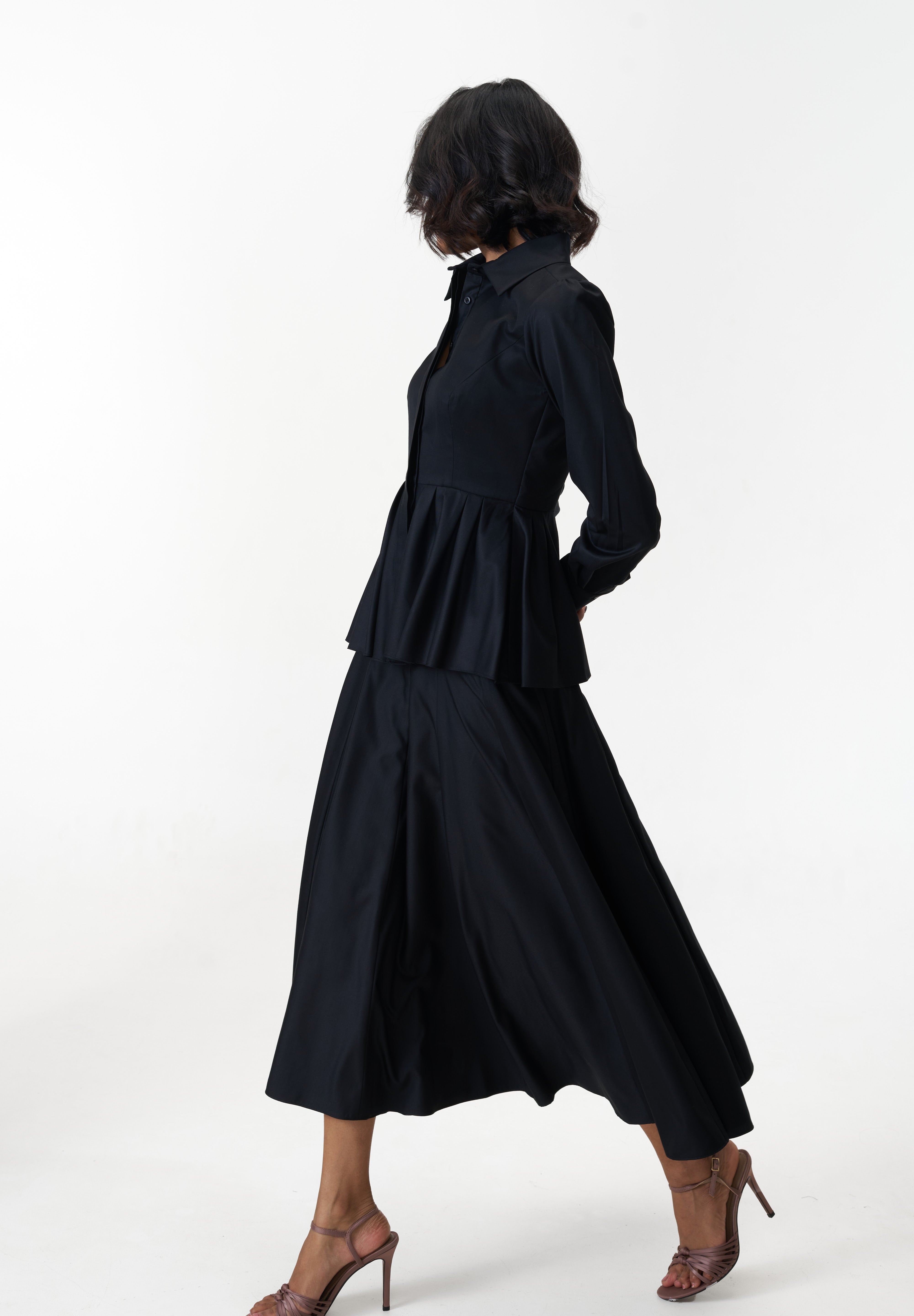 Remy Black peplum poplin shirt by Mazikien, view 5