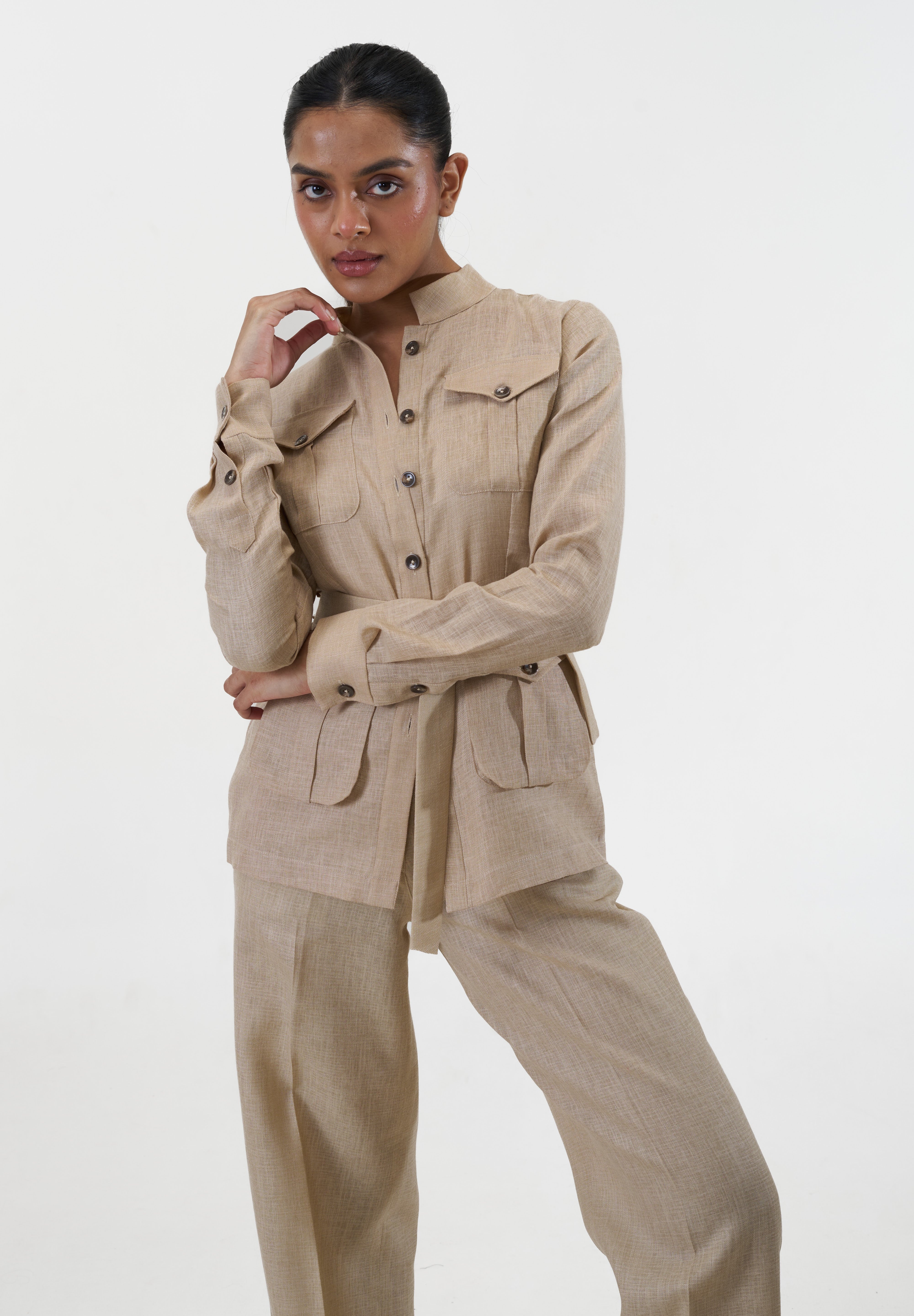 Ranthambore Shacket- Beige