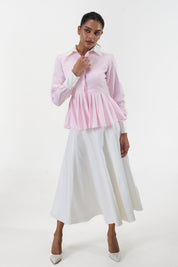 Remy Pink peplum poplin shirt by Mazikien, view 3