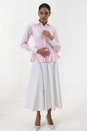 Remy Pink peplum poplin shirt by Mazikien, view 4