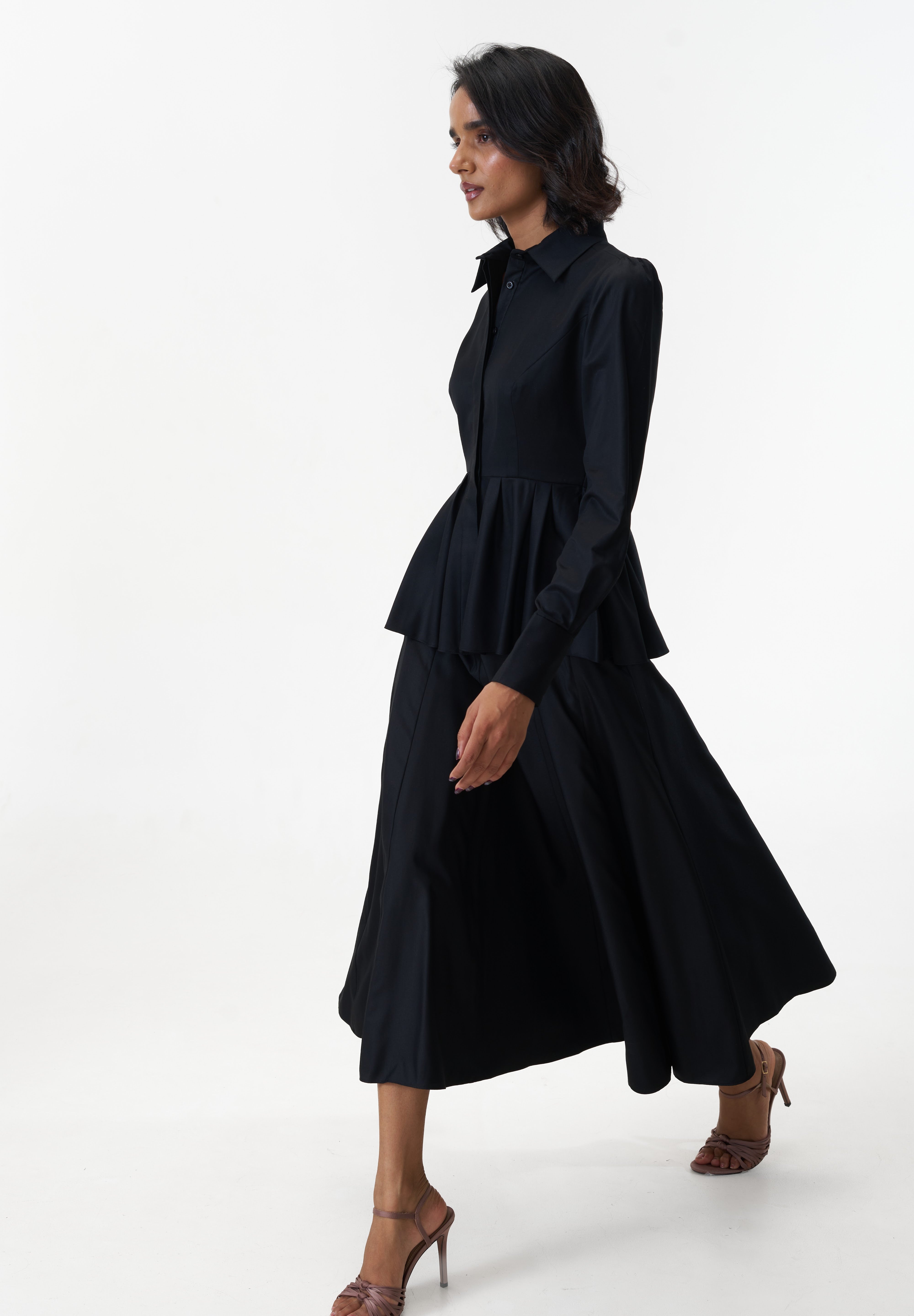 Remy Black peplum poplin shirt by Mazikien, view 13