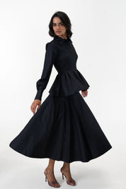 Remy Black peplum poplin shirt by Mazikien, view 2
