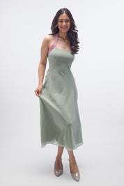 Agnis- Sage Green with Pink Contrast
