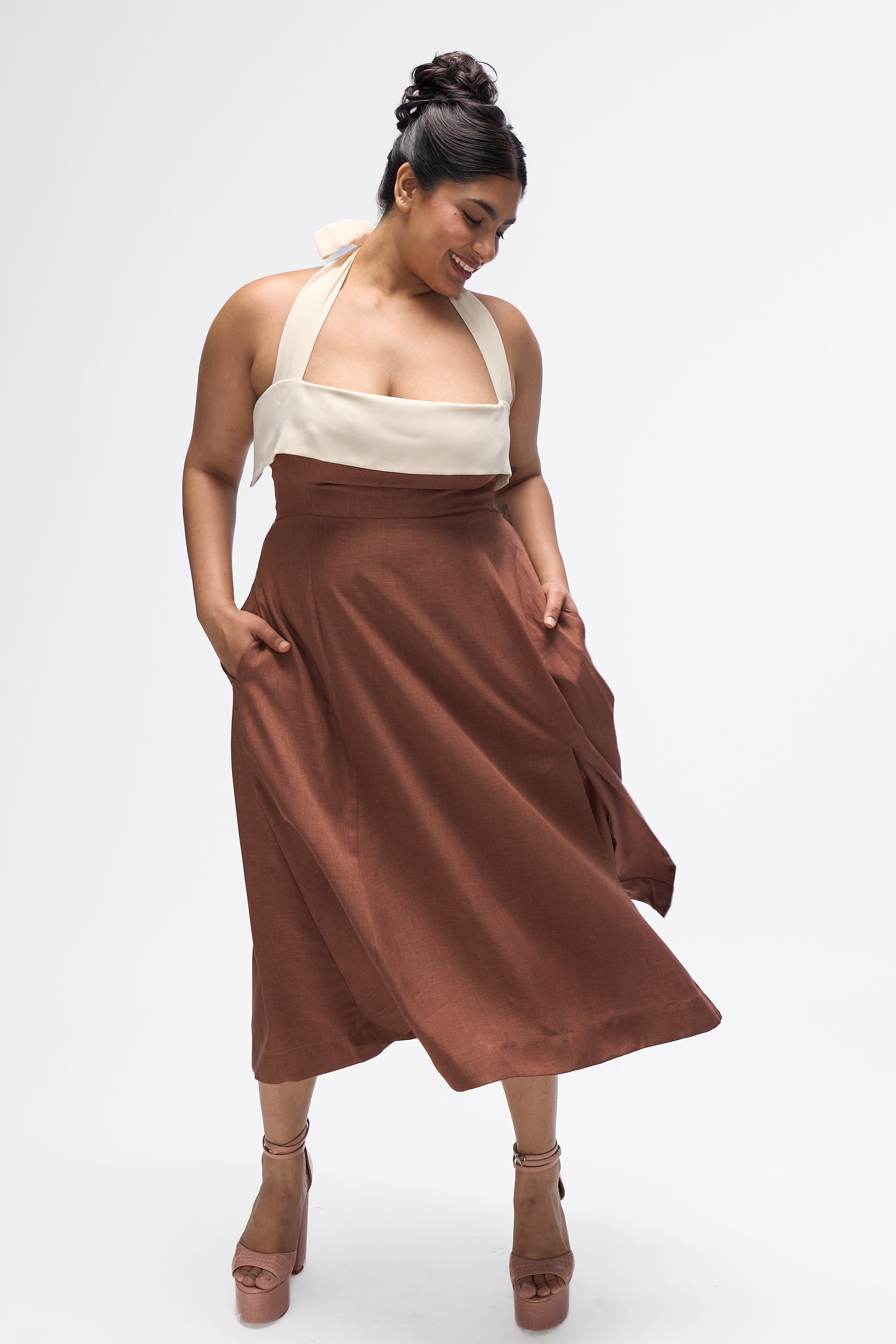 Juno- Mocha Brown and White