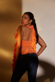 Rüschentop – Orange
