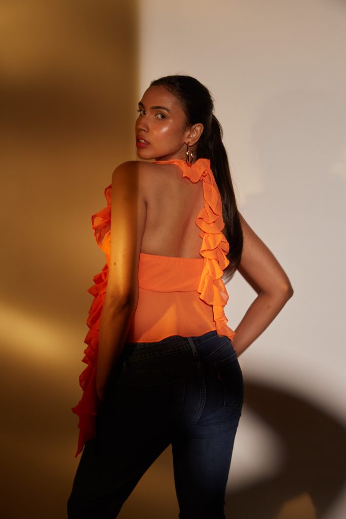 Ruffle Top – Orange