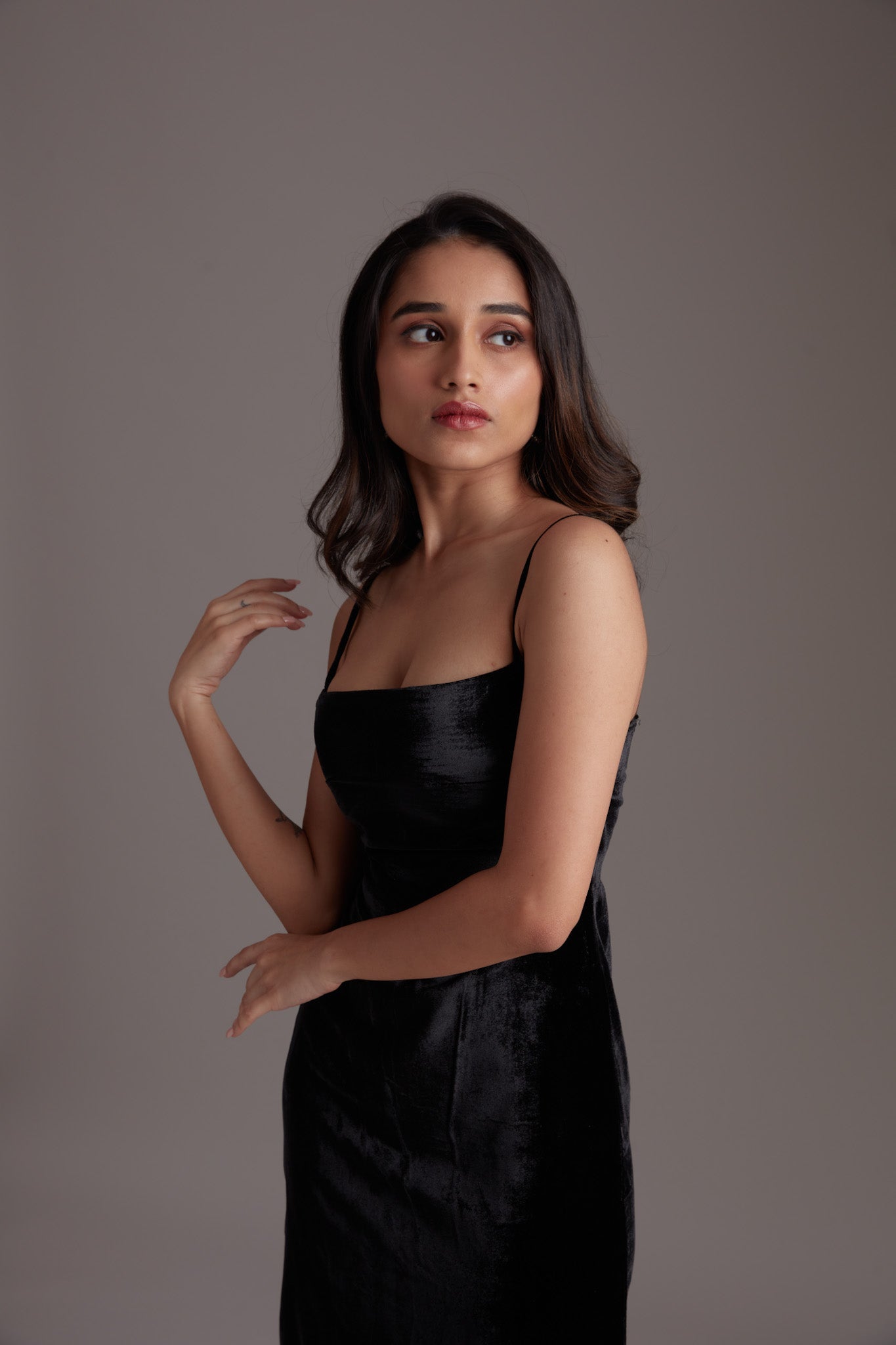 Nadira- Black Velvet Gown