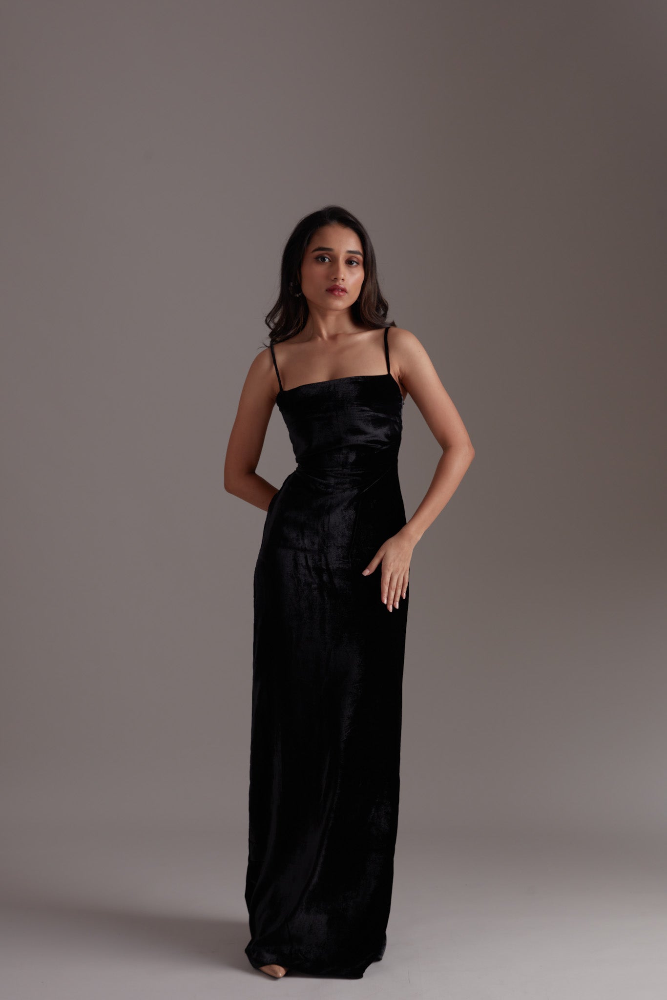 Nadira- Black Velvet Gown