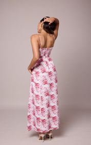Rio- Vestido rojo floral