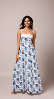 Thea - Vestido floral azul