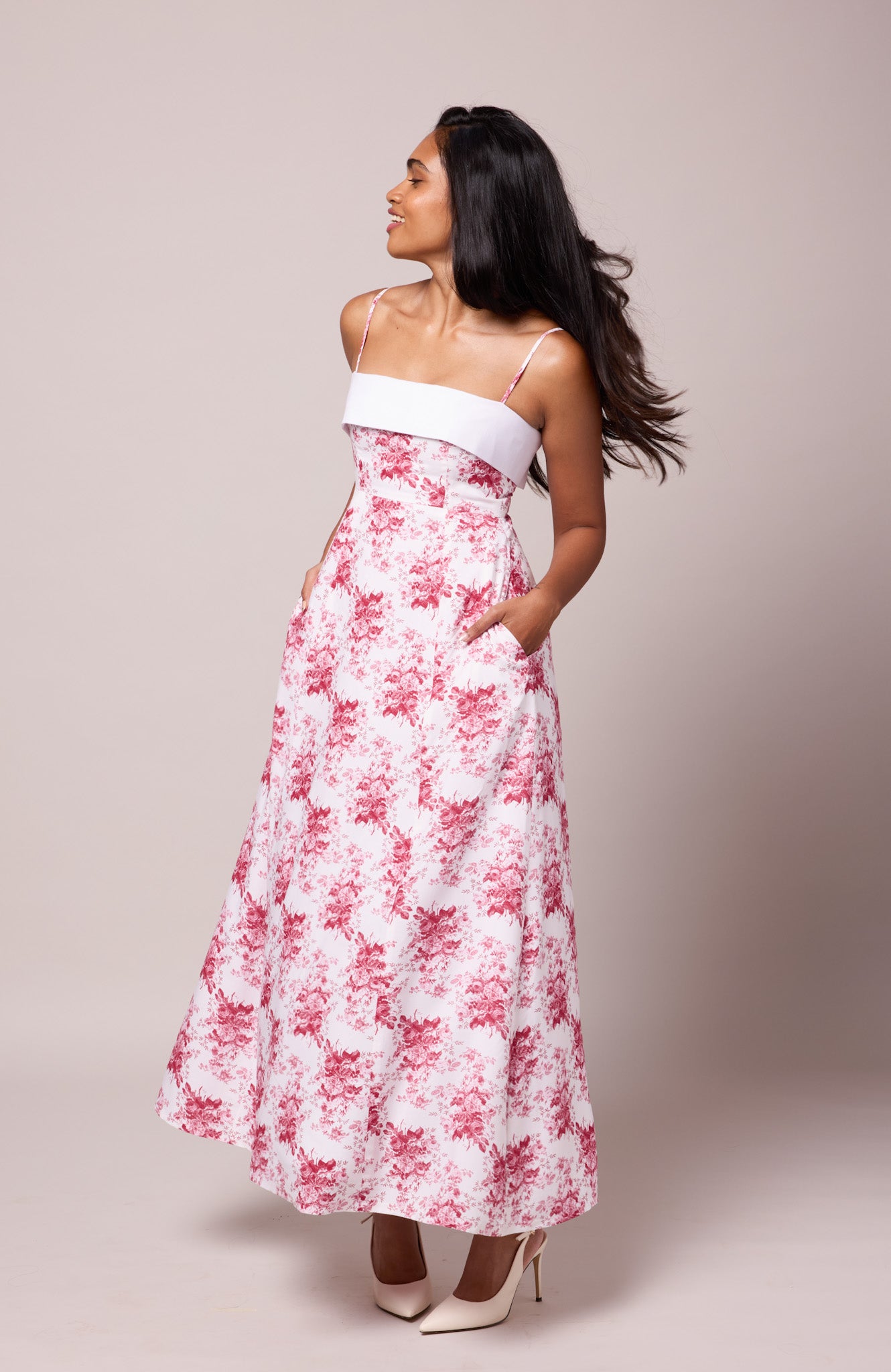 Thea- Vestido rojo floral